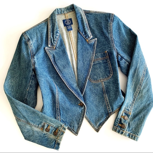 GAP Jackets & Blazers - VTG | Gap Denim Jacket Padded Shoulders Medium